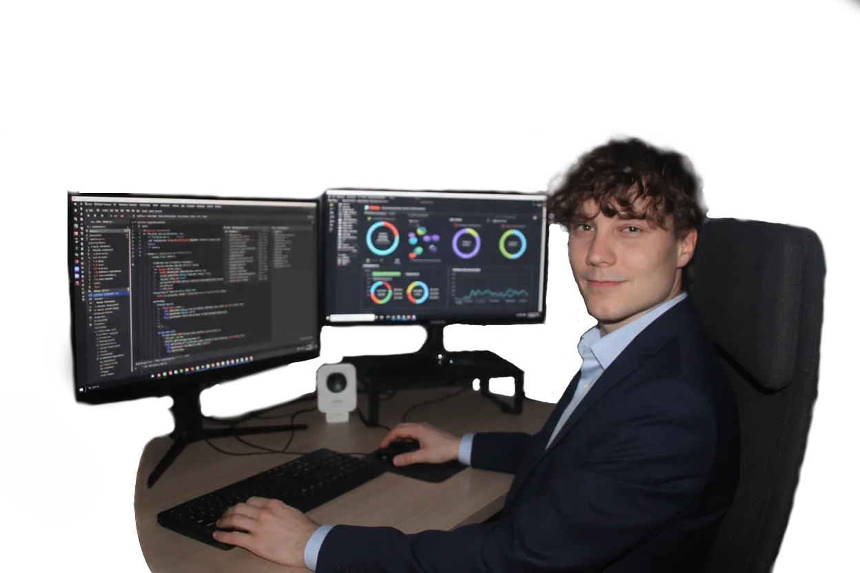 Computer-Arbeitsplatz mit Dashboard